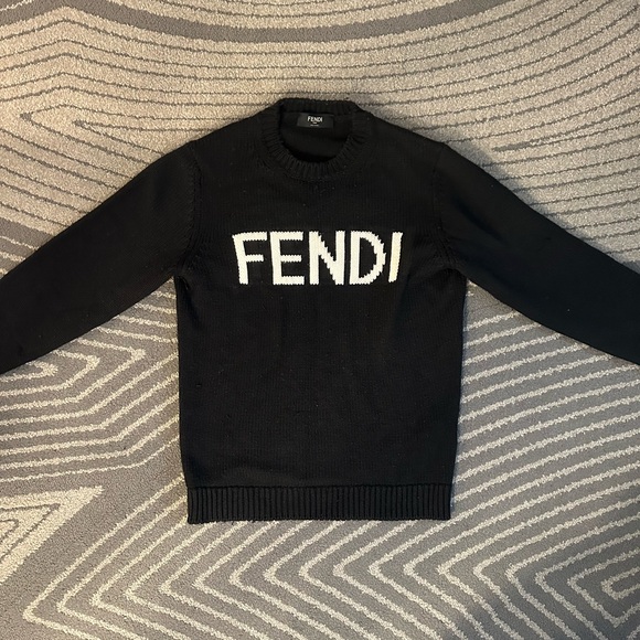 Fendi Black Crewneck Sweater for Men - Picture 10 of 12